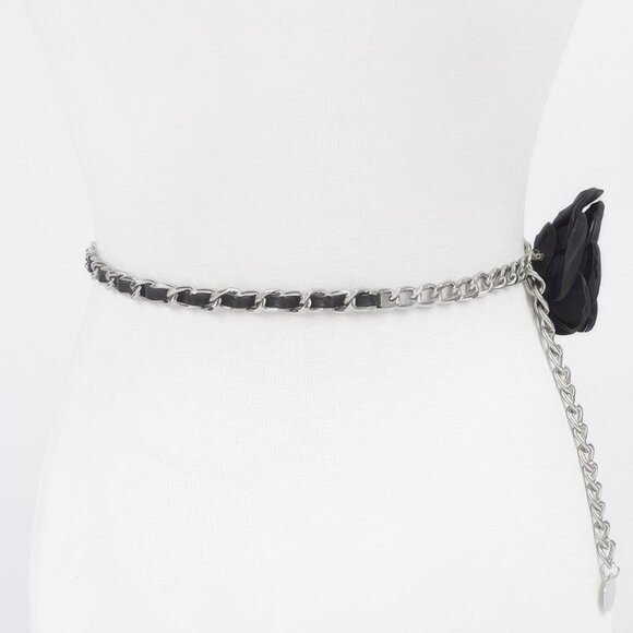 Flower Metal Double Layered Chain Belt - Picture 4 of 4
